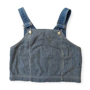 Vintage Dorothy Schoelen Silver Collection Denim Overall Crop Top XS S Y2K